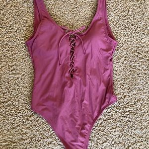 NWOT One Piece Mauve High Cut Suit Mossimo Size S